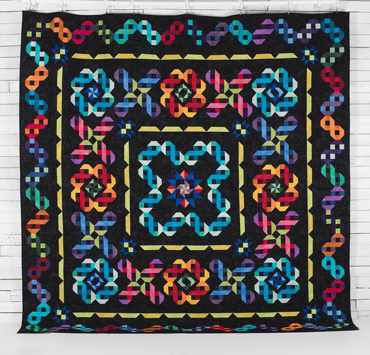 ribbon rainbow quilt boundlessblenders black