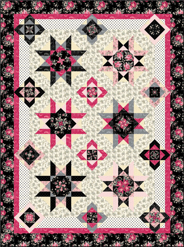 Clearance - Gradients Kaleidoscope - Mandala Panel - Pink Moda Digital  752106490345 - Quilt in a Day / Quilting Fabric